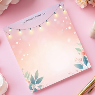 Lichterkette Florale Pastellfarben Personalisierte Notizblock