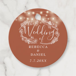 Lichterkette Florale Terrakotta Hochzeit Geschenkanhänger