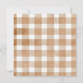 Lichterkette Gingham-Kürbis Geschlecht Enthüllungs Einladung (Rückseite)