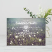 Lichterkette glüht rustikale Begegnungsfeier Einladung (Stehend Vorderseite)