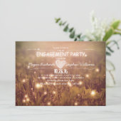 Lichterkette glüht rustikale Begegnungsfeier Einladung (Stehend Vorderseite)