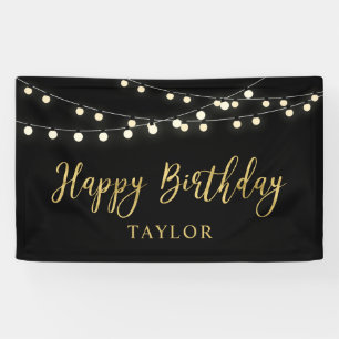 Lichterkette Gold Happy Birthday Party-Banner Banner
