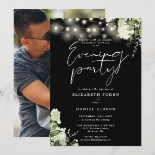 Lichterkette Grün Fotografie Hochzeit Abendparty Einladung