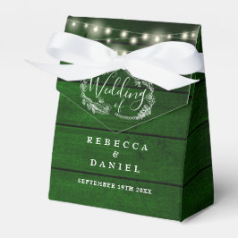 Lichterkette Grün Holz Floral Rustikale Hochzeit Geschenkschachtel