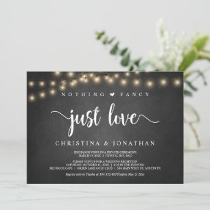 Lichterkette, heimliche Hochzeit, Nichts Besondere Einladung