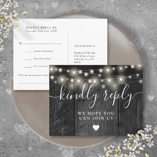 Lichterkette Holz Liedwunsch RSVP Postkarte