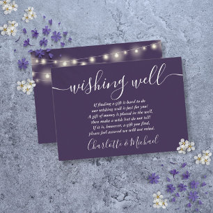 Lichterkette Lichter Brunnen Hochzeit Lila Begleitkarte