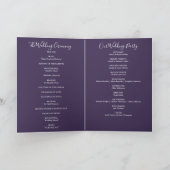 Lichterkette Lila Elegante Schrift Hochzeit Programm (Innenseite)