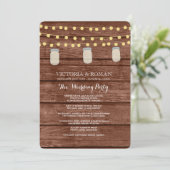 Lichterkette Mason Jar Holz Hochzeitsprogramme Programm (Stehend Vorderseite)