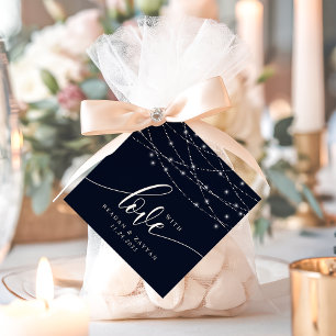 Lichterkette Navy Blau Elegante Hochzeit mit Liebe Geschenkanhänger