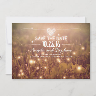 Lichterkette rot rustikal speichern Sie die Datums Save The Date