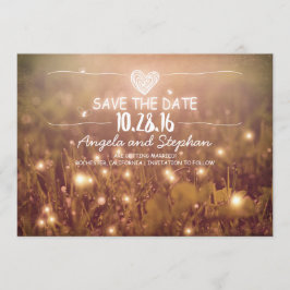 Lichterkette rot rustikal speichern Sie die Datums Save The Date