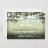 Lichterkette rustikal SAVE THE DATE FLAT CARDS (Vorderseite)