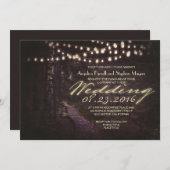 Lichterkette rustikale Bäume Einladung (Vorne/Hinten)