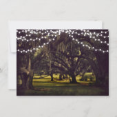Lichterkette Rustikale Eichenbaum-Hochzeitskarten Einladung (Rückseite)