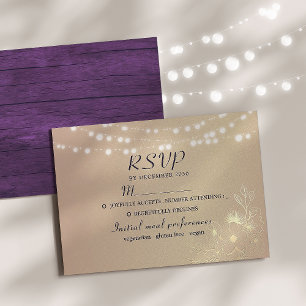 Lichterkette Rustikale Hochzeits-RSVP-Karte RSVP Karte