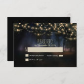 Lichterkette rustikale Hochzeitskarten RSVP (Vorne/Hinten)