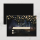 Lichterkette rustikale Hochzeitskarten RSVP Karte (Vorne/Hinten)