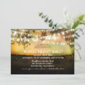 Lichterkette rustikale Prom Nacht Einladung (Stehend Vorderseite)