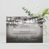 Lichterkette rustikale Prom Nacht Einladungen (Stehend Vorderseite)