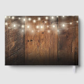 Lichterkette Rustikale Scheunen-Hochzeit aus Holz Gästebuch (Rückseite)