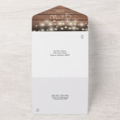 Lichterkette Rustikale Scheunenholz-Monogramm-Hoch All In One Einladung (Außenbereich)