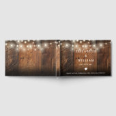 Lichterkette Rustikales Holz Boho Scheunenhochzeit Gästebuch (Voll)