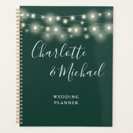 Lichterkette Signatur Schrift Emerald Hochzeit Planer