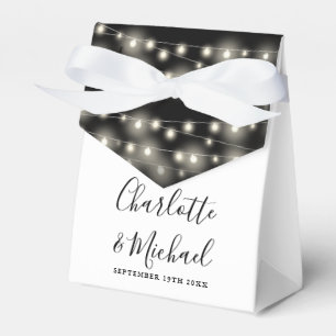 Lichterkette Signatur Schwarz-Weiße Hochzeit  Geschenkschachtel
