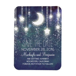 Lichterkette Sterne und Mond Save The Date Magnet