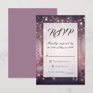 Lichterketten im Wald Glowing Hochzeit RSVP Karte