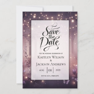 Lichterketten im Wald Glowing Hochzeit Save The Date