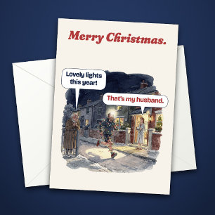 Lichterketten-Läufer Lustige Weihnachtskarte Feiertagskarte
