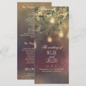 Lichterketten Mason Jar Rustikale Hochzeitsprogram Programm (Vorne/Hinten)