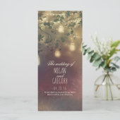 Lichterketten Mason Jar Rustikale Hochzeitsprogram Programm (Stehend Vorderseite)