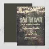 Lichterketten rustikale Save-the-Date-Karten Save The Date (Vorne/Hinten)