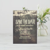 Lichterketten rustikale Save-the-Date-Karten Save The Date (Stehend Vorderseite)