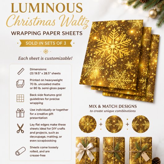 Lichterreicher Weihnachtswalzer Geschenkpapier Set