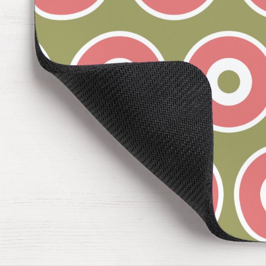 Lichtes und süßes Tan Coral Circle Muster Mousepad (Ecke)