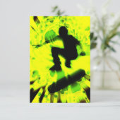 Lichtexplosion auf dem Skateboard Einladung (Stehend Vorderseite)