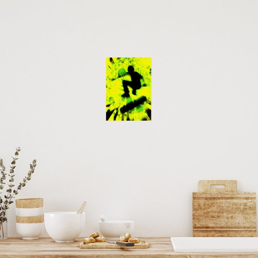 Lichtexplosion auf dem Skateboard Poster (Küche)