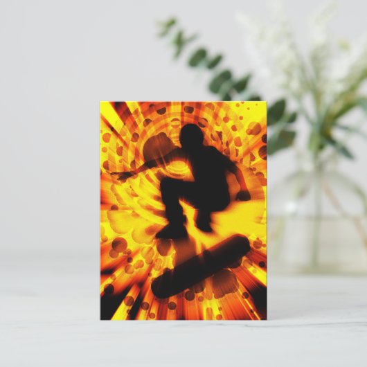 Lichtexplosion auf dem Skateboard Postkarte (Stehend Vorderseite)