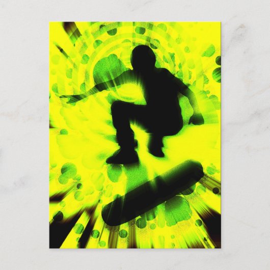 Lichtexplosion auf dem Skateboard Postkarte (Vorderseite)