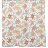 Lichtfarben Blumendesign Duschvorhang (Vorderseite)