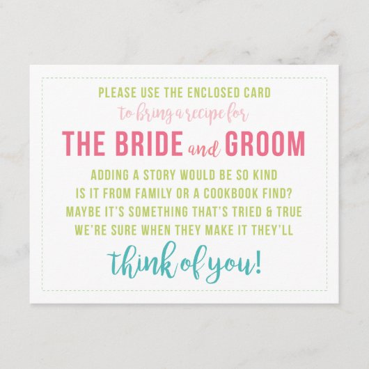 Lichtfarbene Rezeptkarte Duschkarte Begleitkarte (Vorderseite)