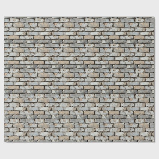 Lichtfarbene Ziegelmauer Geschenkpapier (Flach)