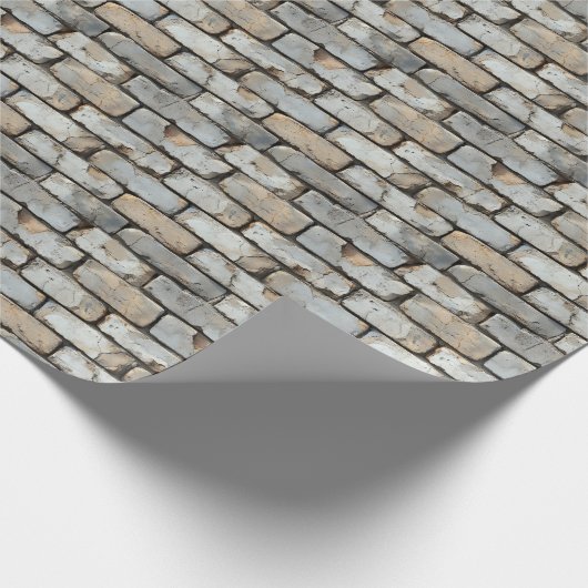 Lichtfarbene Ziegelmauer Geschenkpapier (Ecke)