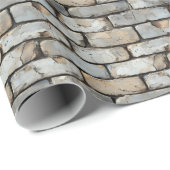 Lichtfarbene Ziegelmauer Geschenkpapier (Rolleneckpunkt)