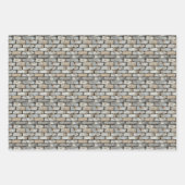 Lichtfarbene Ziegelmauer Geschenkpapier Set (Vorderseite)