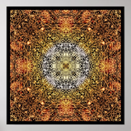 Lichtfasern Mandala Poster (Vorne)